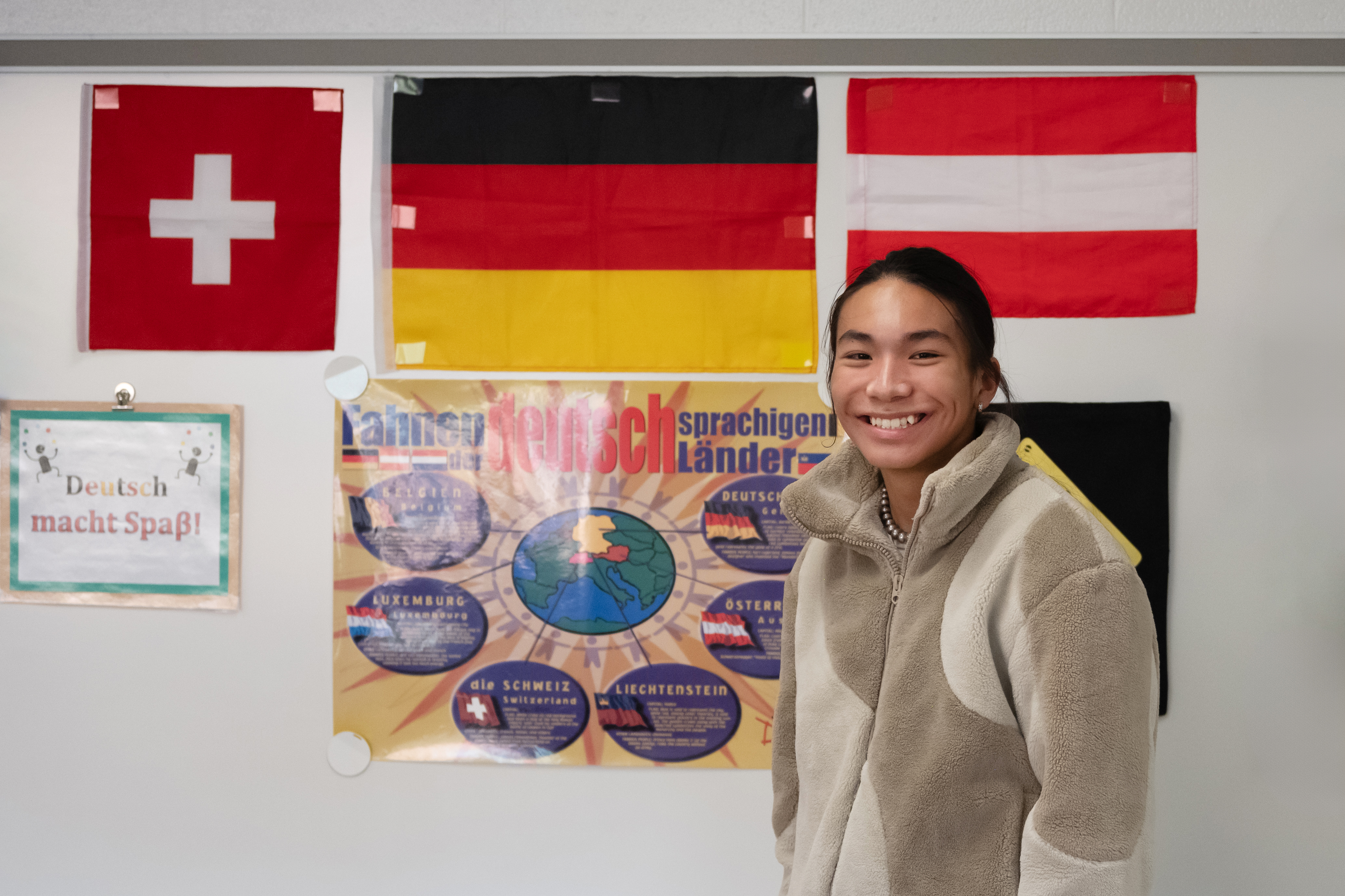 Tamino in his German classroom at West Springfield High School.